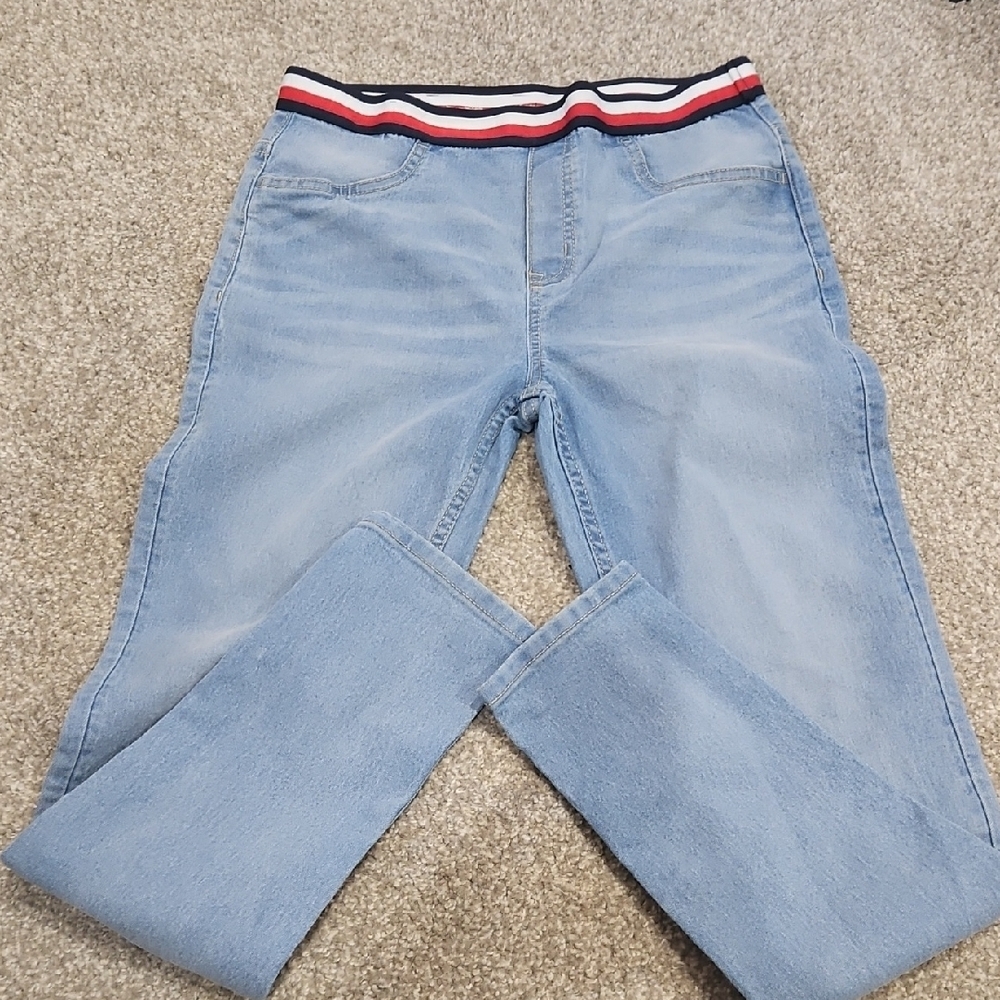 Tommy Hilfiger Light Blue Jeans with Striped Waistband Kids size 16